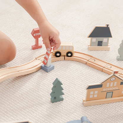 100-PC Wooden Train Set