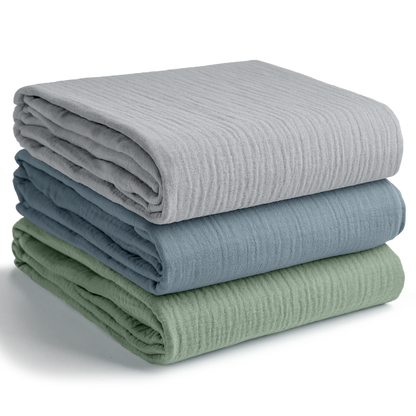 Muslin Swaddle Blankets Pack of 3 | Blush - Bold Blush - Dusty Rose