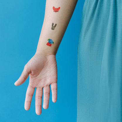 Tattly - Fuzzy Faces Tattoo Sheets
