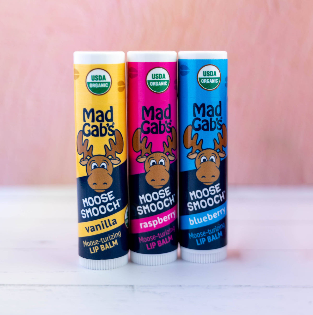 Mad Gab's - 3PK Organic Moose Smooch Lip Balm Peg