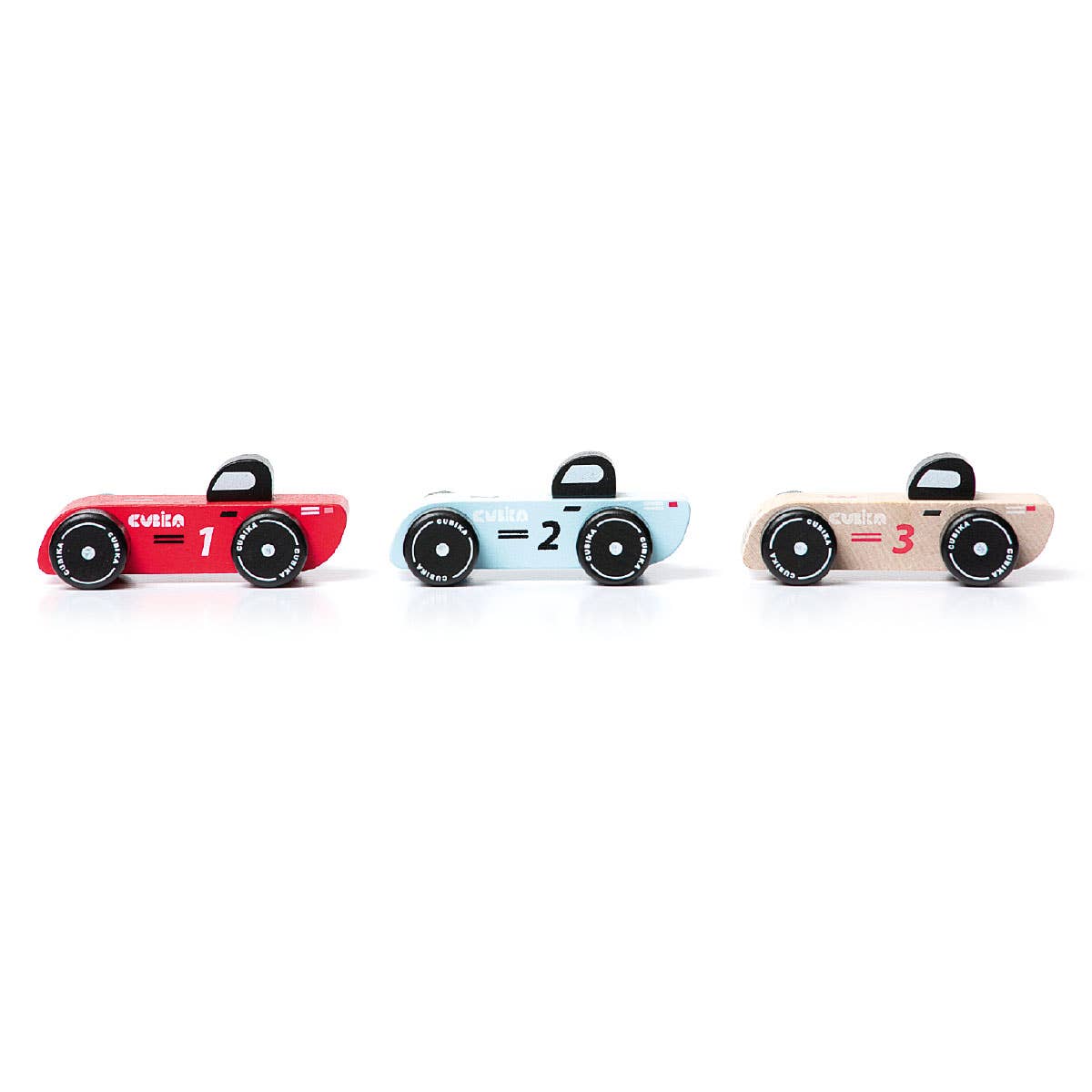 Cubika Wooden Vehicle Set | Racing Cars