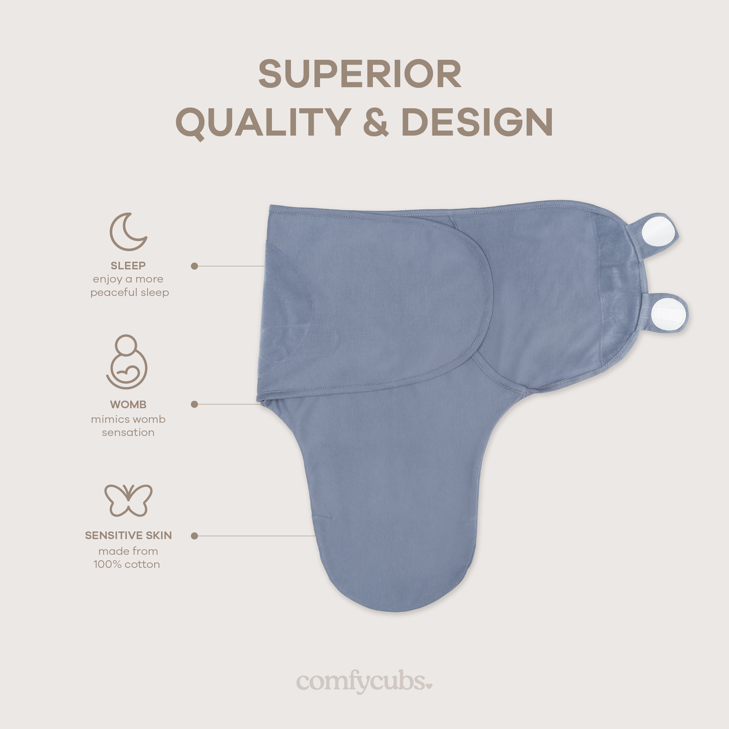100% Cotton Easy Swaddle Blanket, 3 Pack