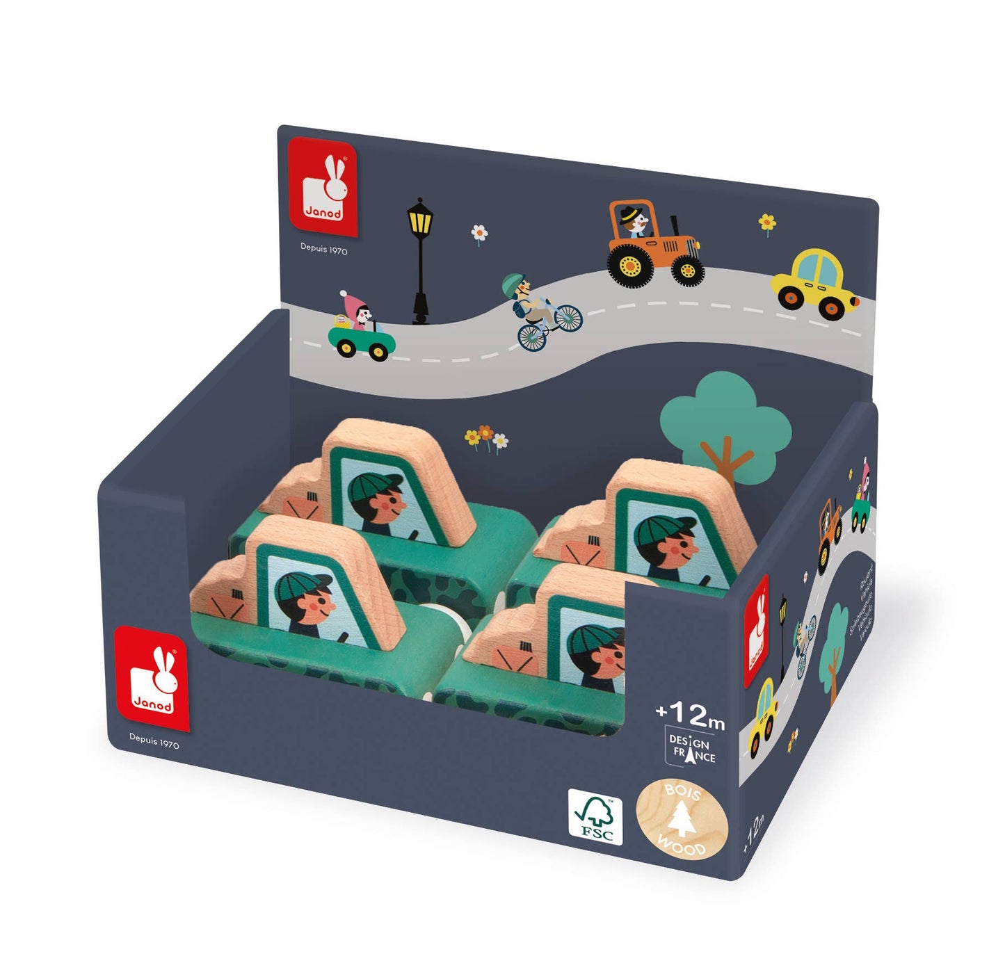 Janod - Crossroads White Valley Pickup Truck Display x4