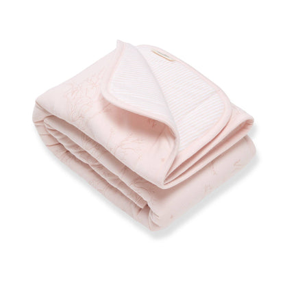 Swaying Branches Organic Cotton Reversible Baby Blanket | Pink