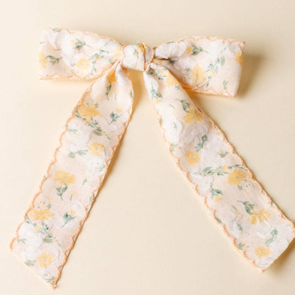 Floral Flair Hair Bow | Yellow