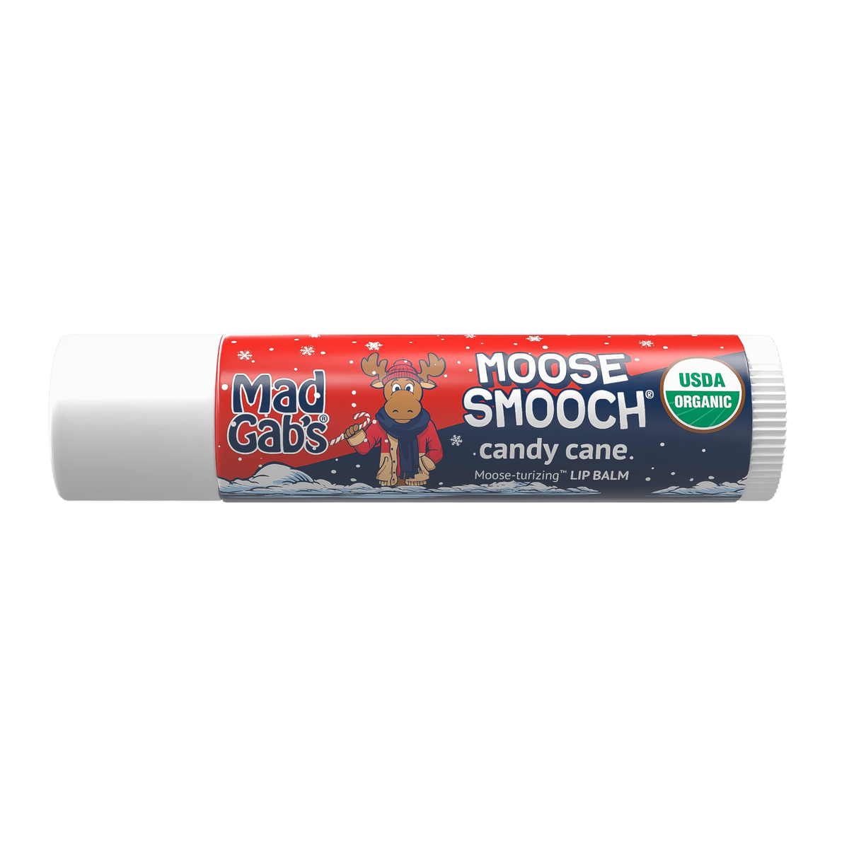 Mad Gab's - 3PK Organic Holiday Moose Smooch Lip Balm Assorted Peg