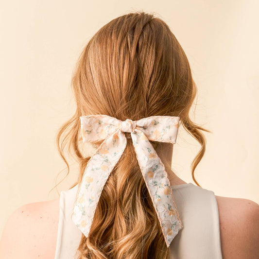 Floral Flair Hair Bow | Yellow