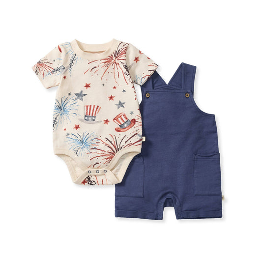 Burt's Bees Baby - Uncle Sam Baby Boy Romper & Bodysuit Set