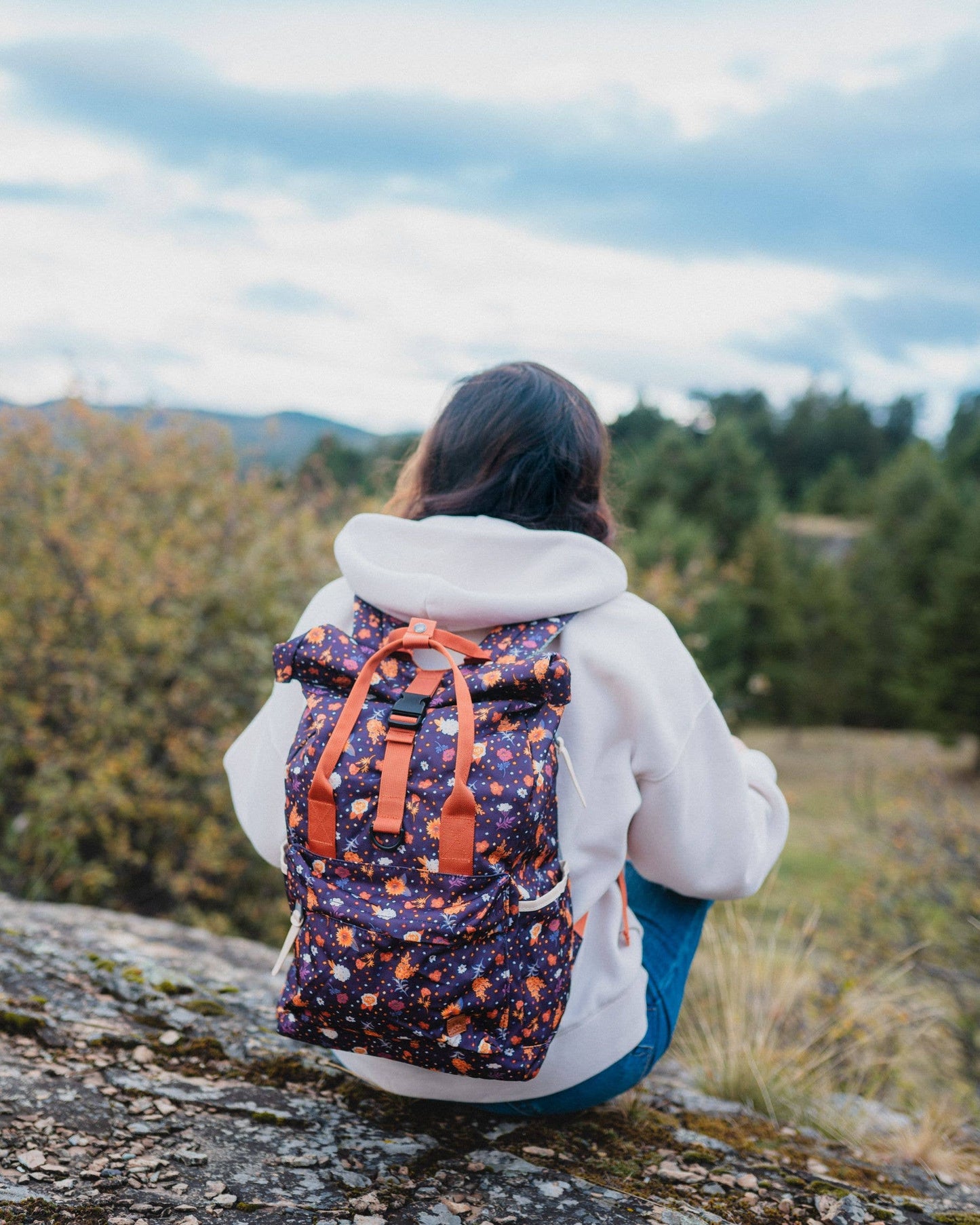 The Montana Scene - Adventure Backpack - Plum Floral