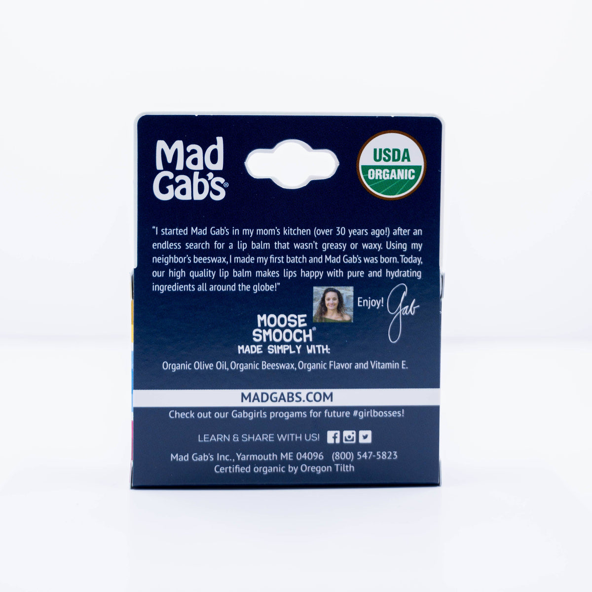 Mad Gab's - 3PK Organic Moose Smooch Lip Balm Peg
