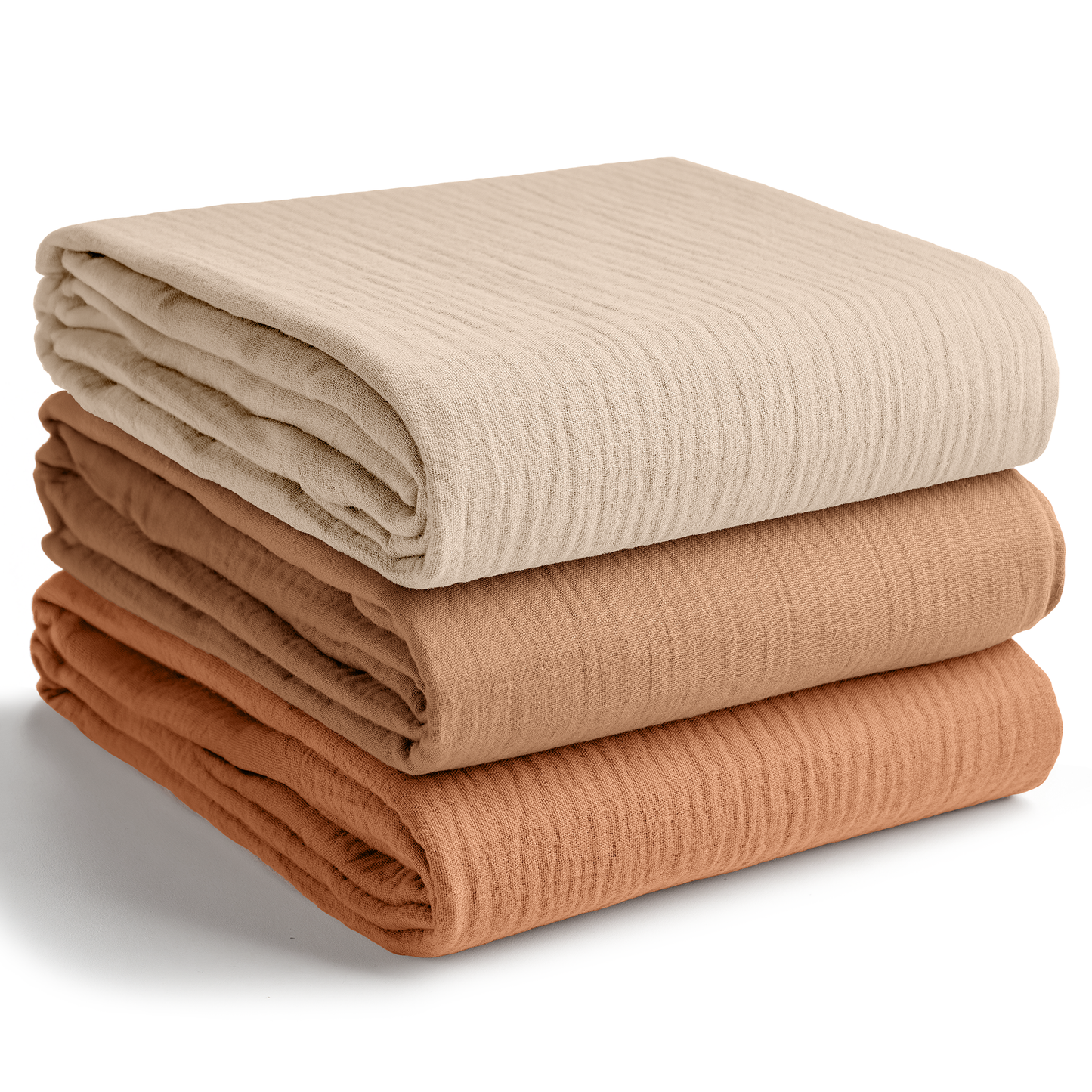 Muslin Swaddle Blankets Pack of 3 | Blush - Bold Blush - Dusty Rose