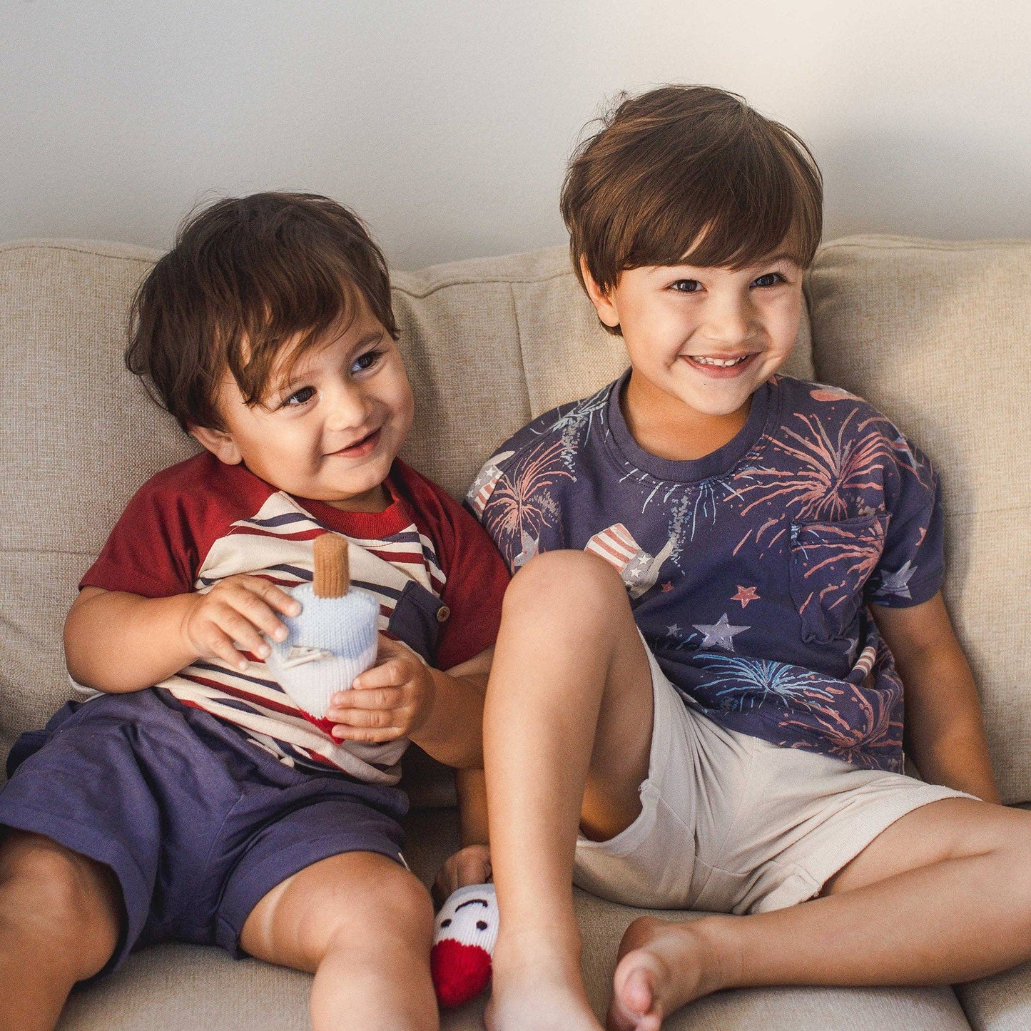 Burt's Bees Baby - USA Stripe Boy Tee & Shorts Set