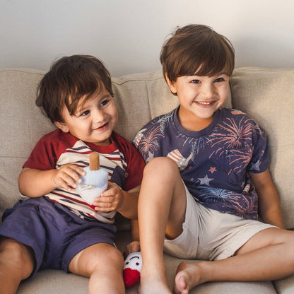 Burt's Bees Baby - USA Stripe Boy Tee & Shorts Set