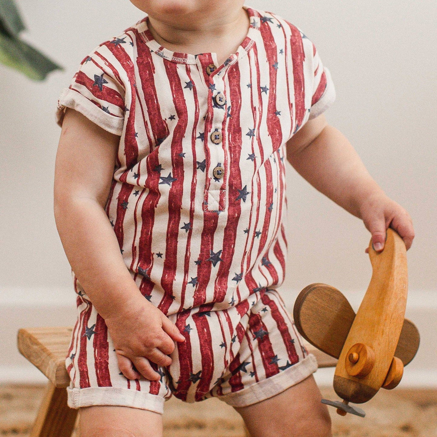 Burt's Bees Baby - Stars & Stripes Baby Boy Romper