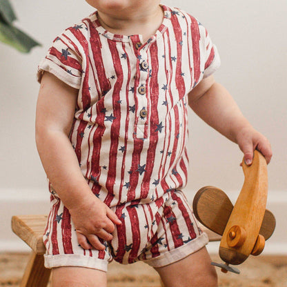 Burt's Bees Baby - Stars & Stripes Baby Boy Romper