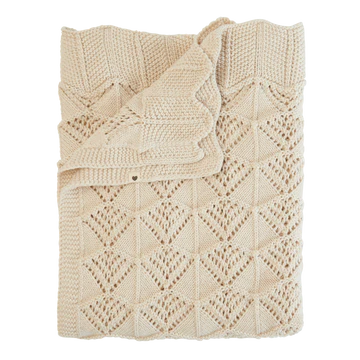 Knitted Blanket by BIBS | Wavy Ivory