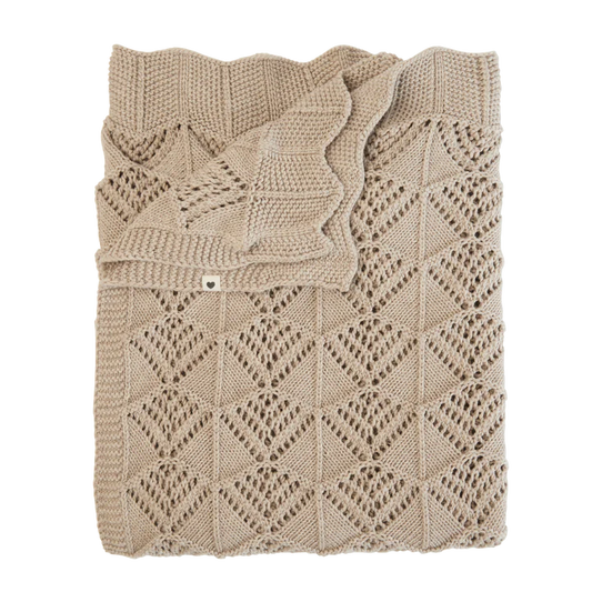 Knitted Blanket by BIBS | Wavy Vanilla