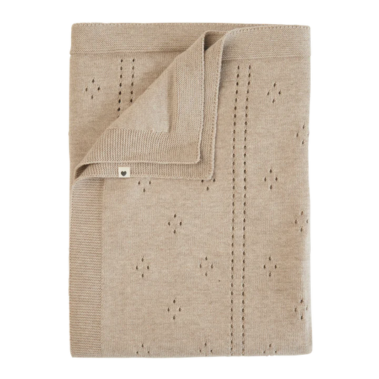 Knitted Blanket by BIBS | Pointelle Vanilla
