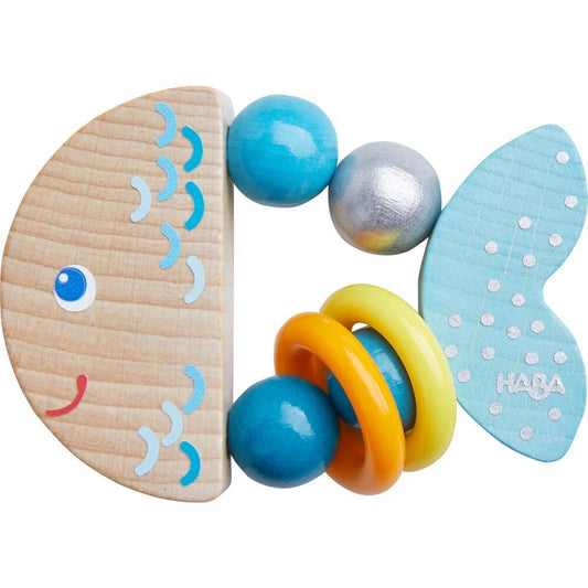 HABA USA -  Rattlefish Wooden Baby Grasping Toy