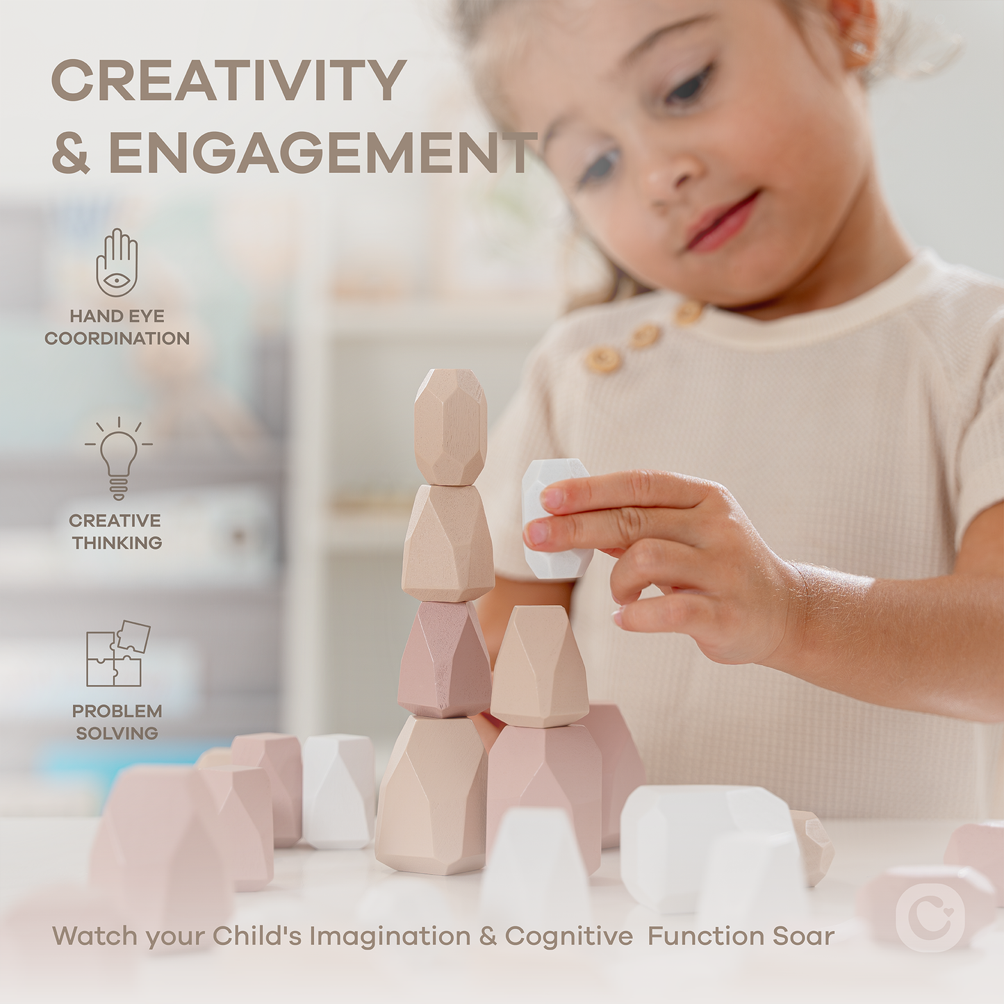 Wooden Stacking Stones | Girl Pack