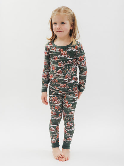Long Sleeve Pajama Set by Little Alaskan | Christmas Village