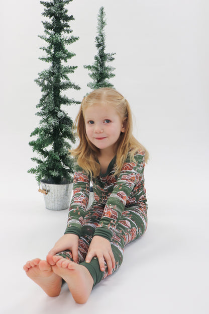 Long Sleeve Pajama Set by Little Alaskan | Christmas Village