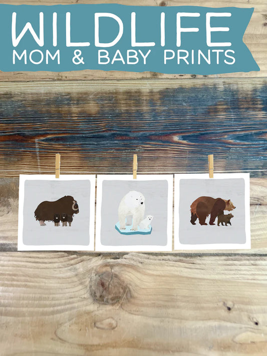 Mom + Baby Animal Prints by Wren and the Raven
