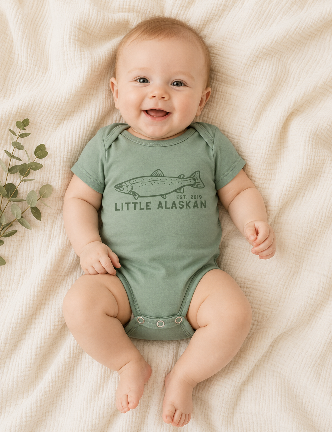 Little Alaskan Bodysuit | Salmon