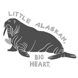 Little Alaskan, Big Heart Vinyl Sticker | Walrus