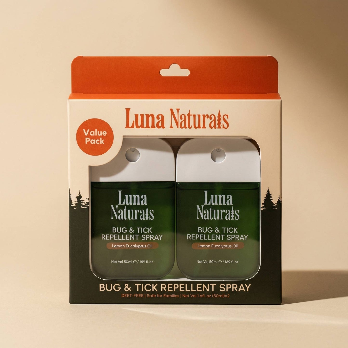 Luna Naturals - Bug & Tick Repellent Spray | Lemon & Eucalyptus Oil | 2 Pack