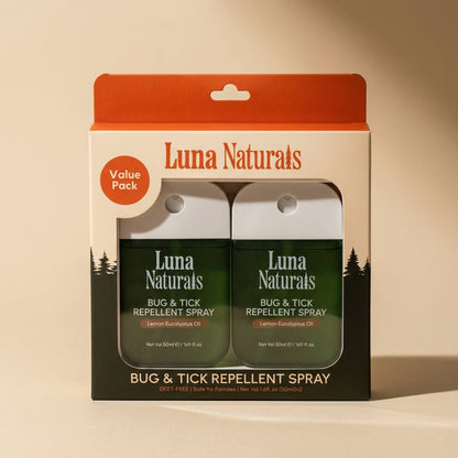 Luna Naturals - Bug & Tick Repellent Spray | Lemon & Eucalyptus Oil | 2 Pack