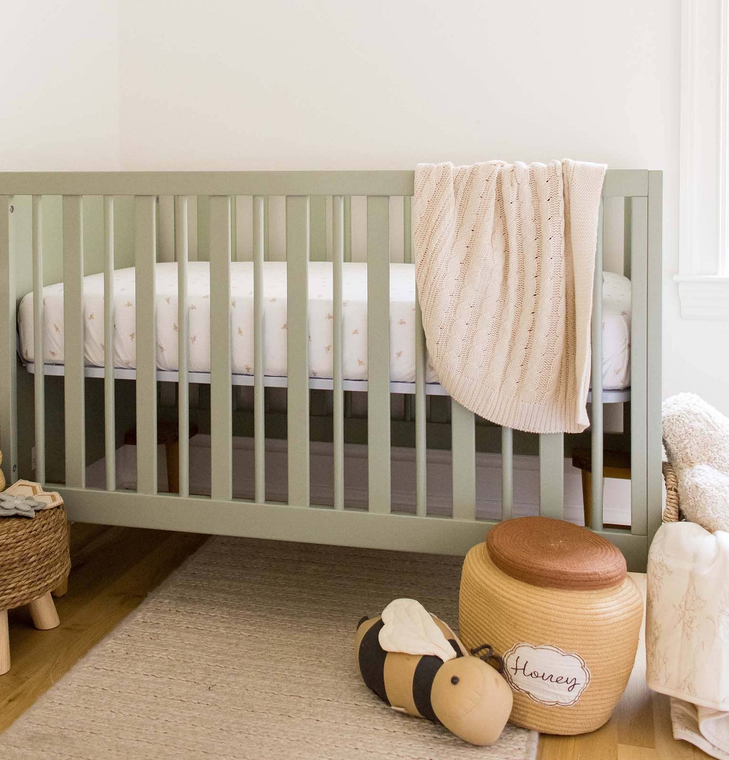 Organic Cotton Cable Knit Baby Blanket by Burt`s Bees | Oat