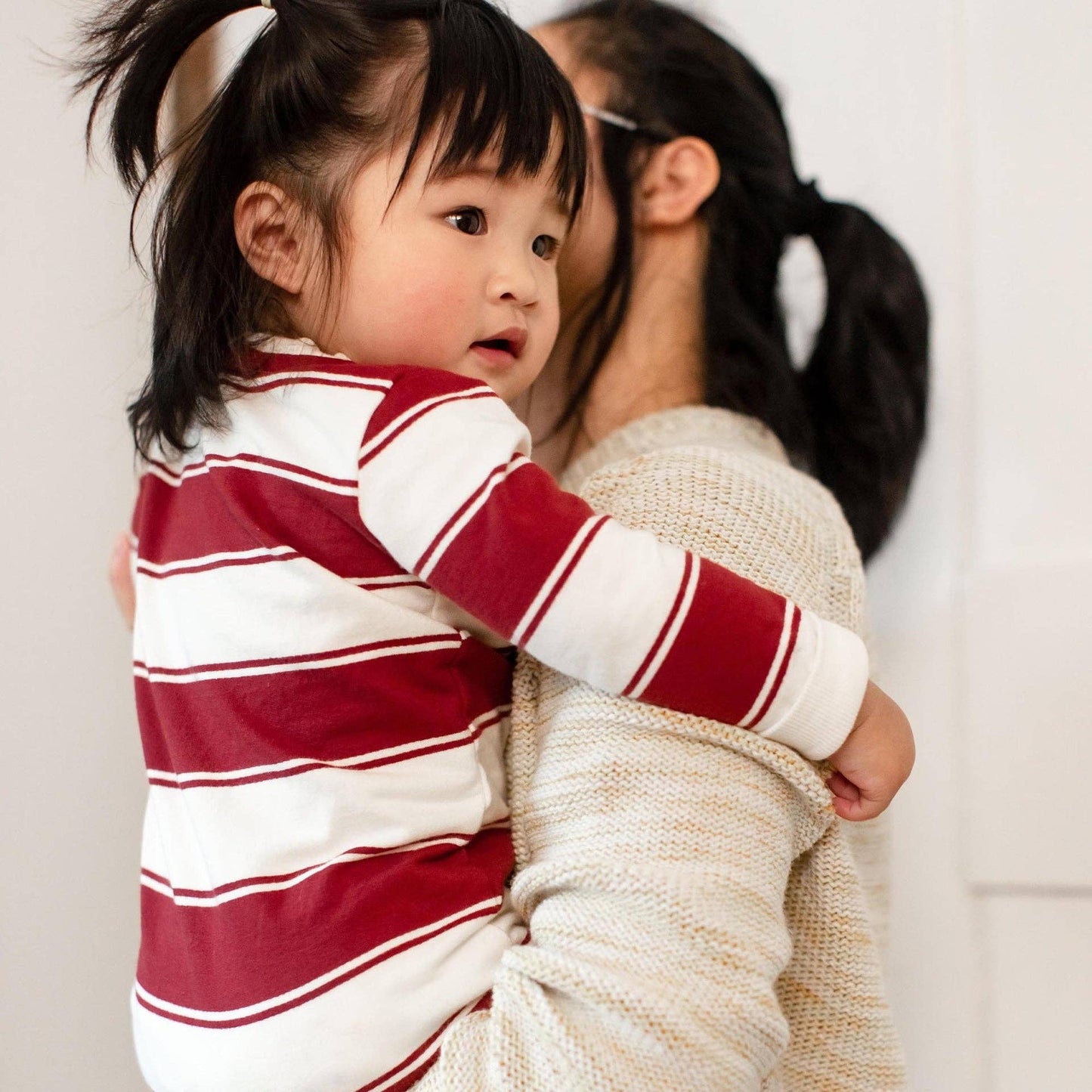 Rugby Peace Stripe Jumpsuit by Burt`s Bees | Brick Red