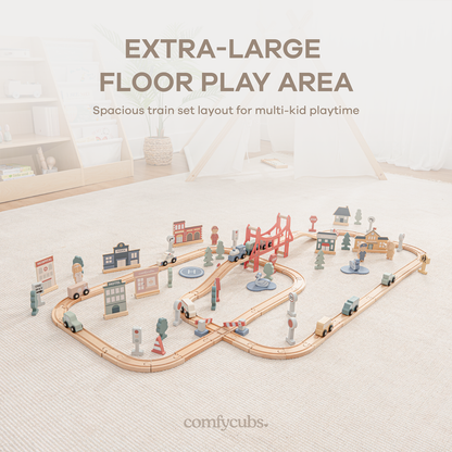 100-PC Wooden Train Set