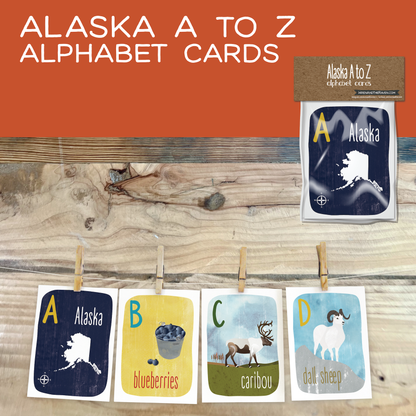 Wren and the Raven - Alaska A to Z Alphabet Cards: Re-usable Cloth Bag