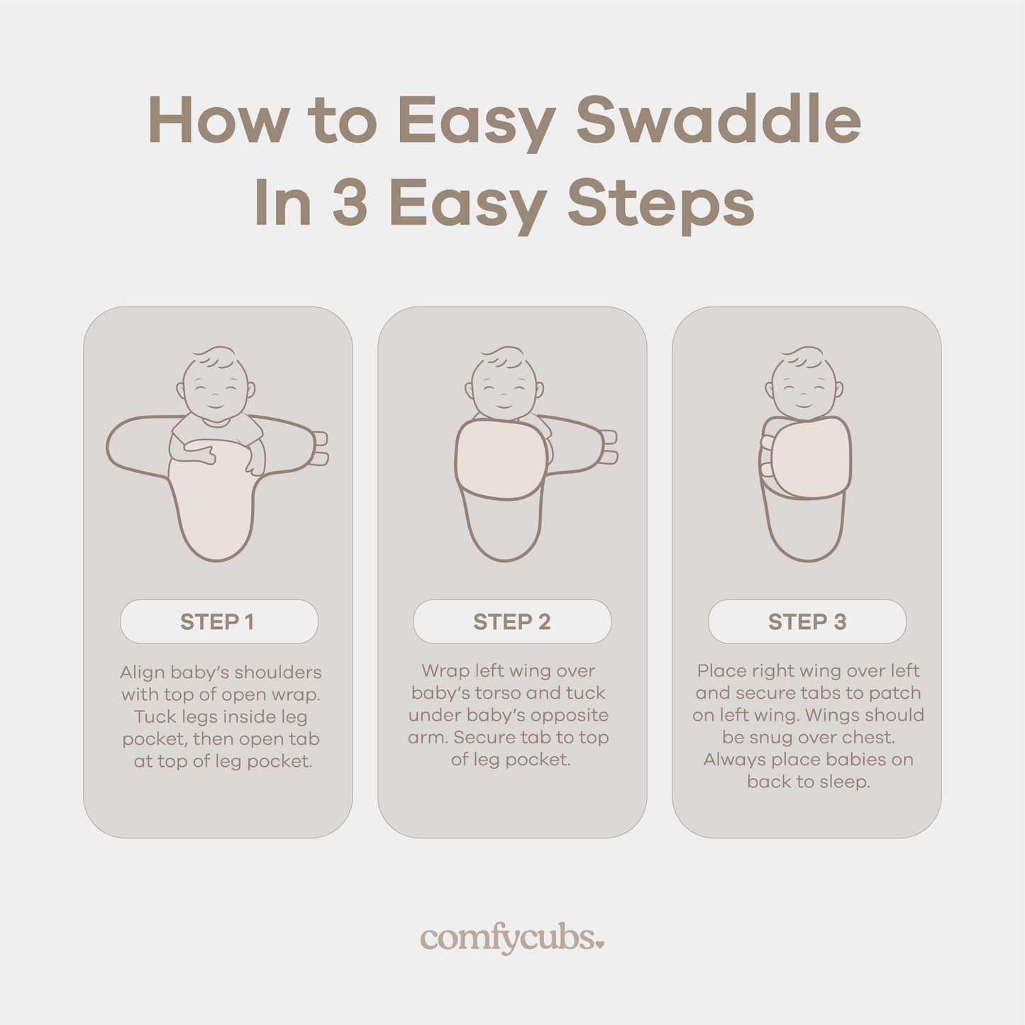 100% Cotton Easy Swaddle Blanket, 3 Pack