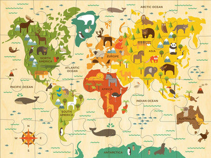 24-Piece Floor Puzzle | World Map