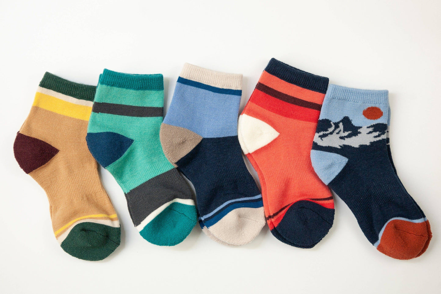 Oaki - Merino Wool Mini-Crew Socks (Kids): Mountain / Big Kid