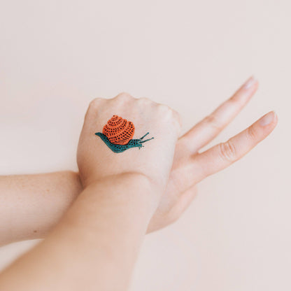 Tattly - Snail Tattoo Pair