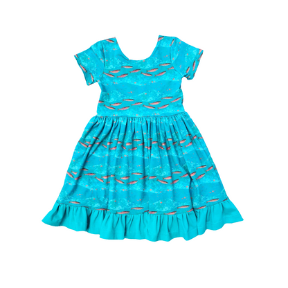 Ruffle Knit Dress by Briar&Boone | Kenai River Red