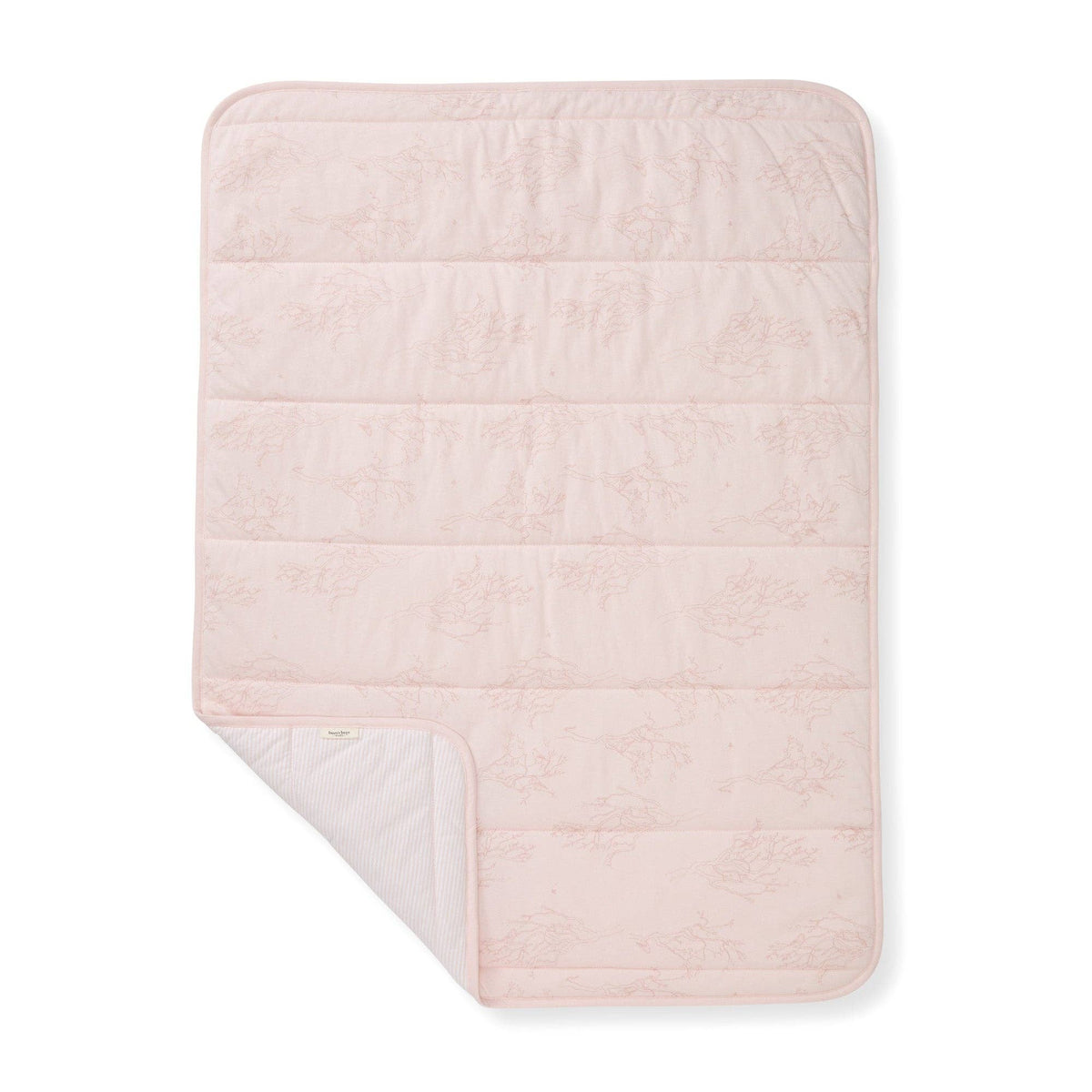 Swaying Branches Organic Cotton Reversible Baby Blanket | Pink