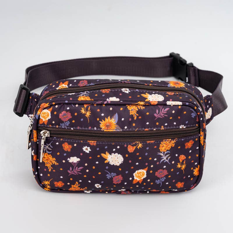 The Montana Scene - Belt Bag - Plum Floral