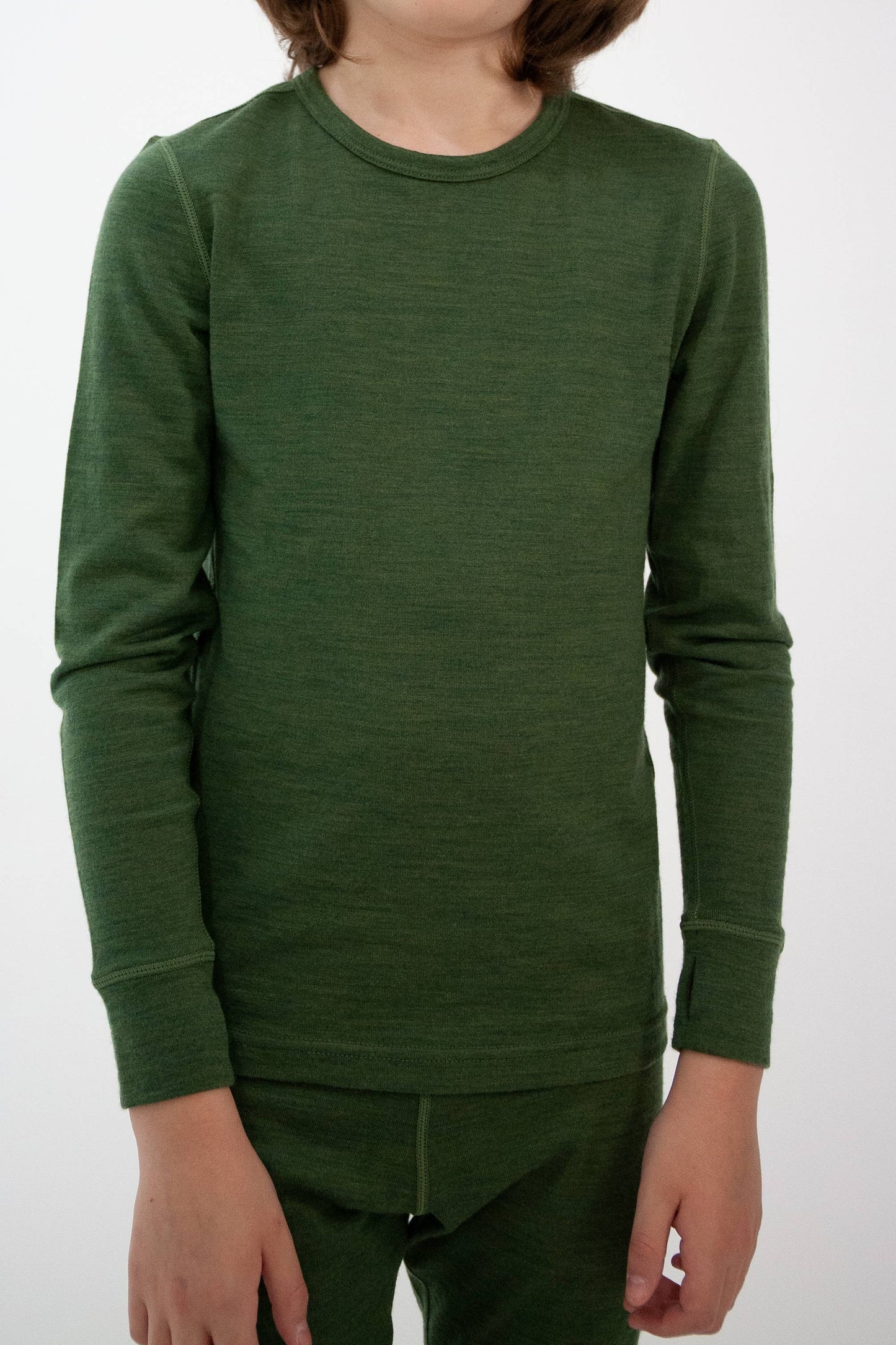 Oaki - Merino Wool Base Layer: Moss Green / 5T