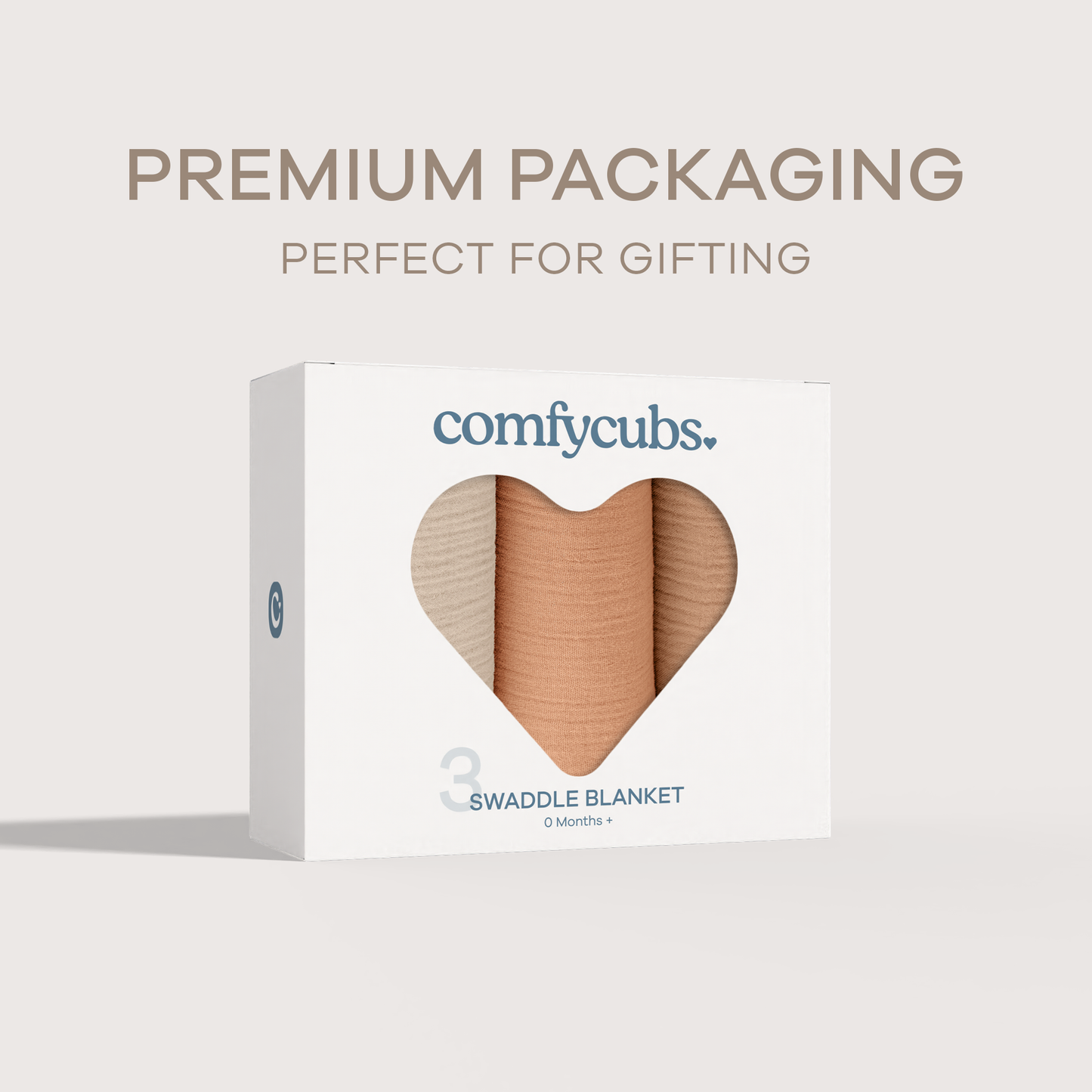 Muslin Swaddle Blankets Pack of 3 | Sand - Cedar - Caramel