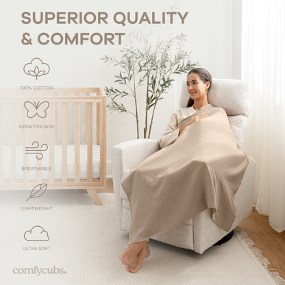 Muslin Swaddle Blankets Pack of 3 | Blush - Bold Blush - Dusty Rose