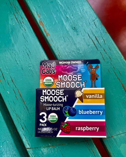 Mad Gab's - 3PK Organic Moose Smooch Lip Balm Peg