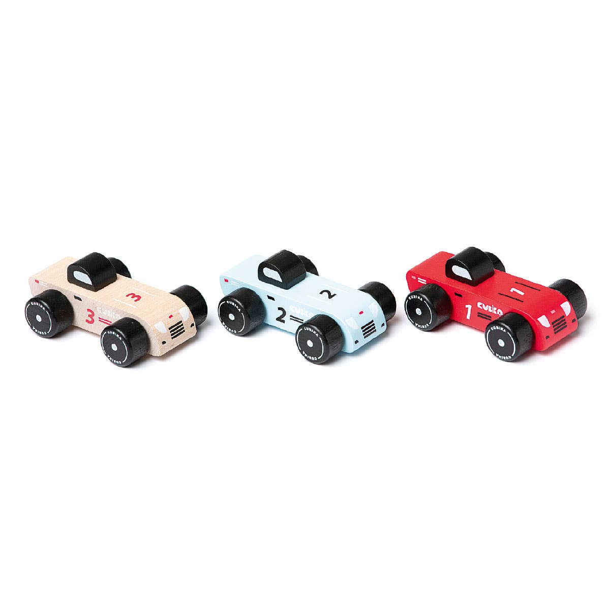 Cubika Wooden Vehicle Set | Racing Cars