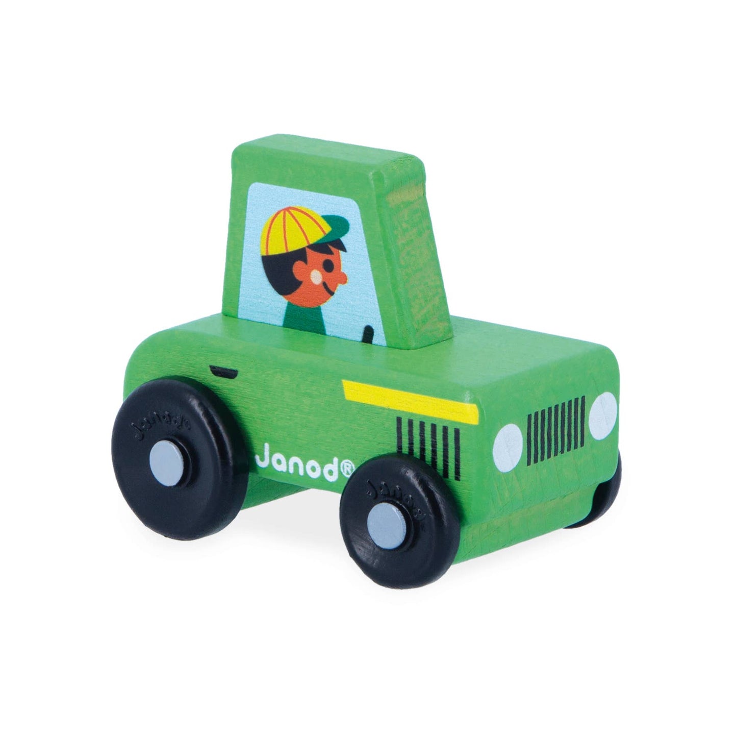 Janod - Crossroads Countryside Green Tractor Display x4
