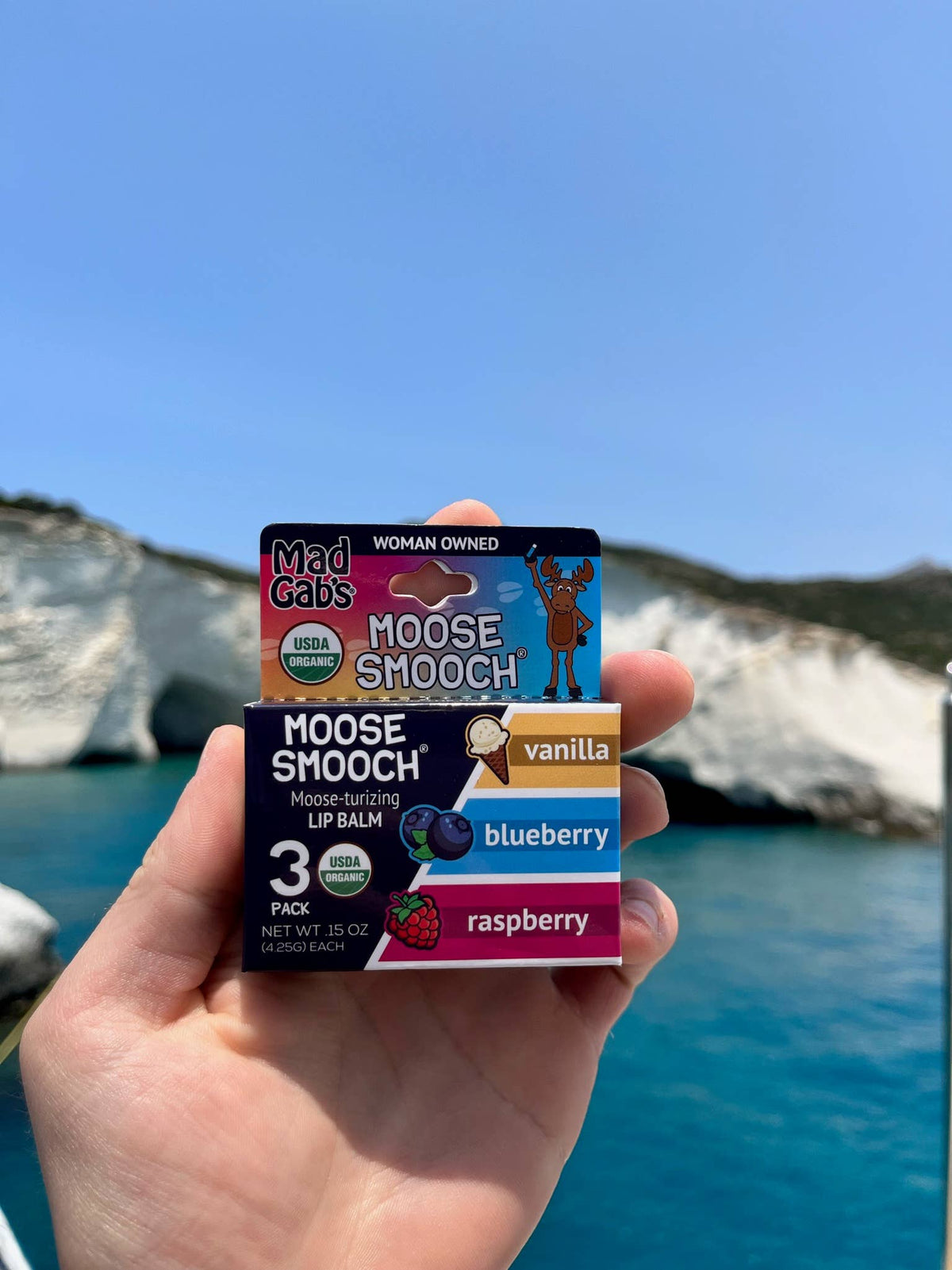 Mad Gab's - 3PK Organic Moose Smooch Lip Balm Peg
