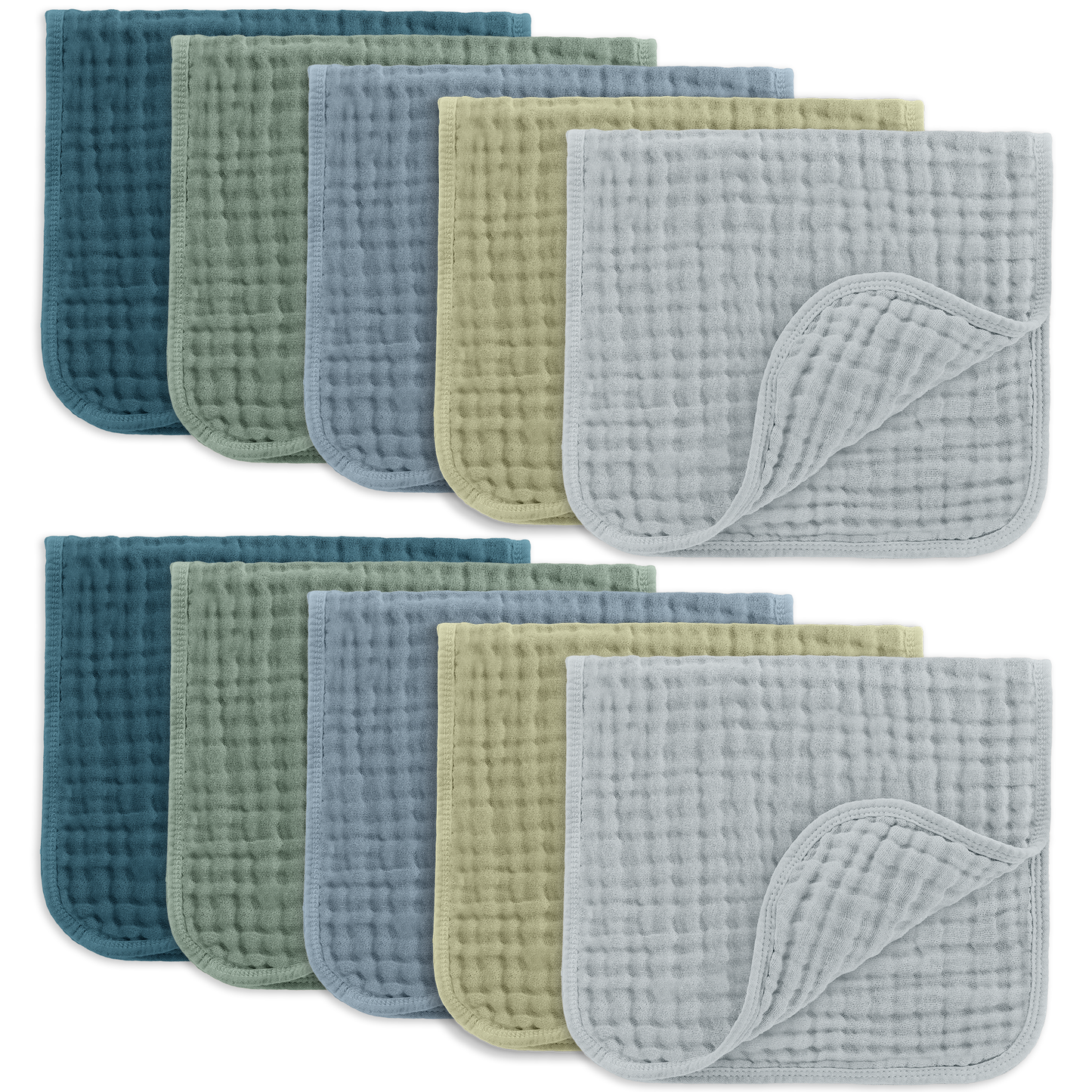 Baby Burp Cloths - 100% Muslin Cotton